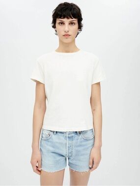 Re/Done 100% white cotton tee size small